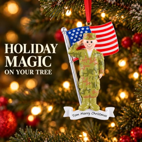 Army Soldier Christmas Ornament 2026 Personalized Service Member Keepsake - Army Variation