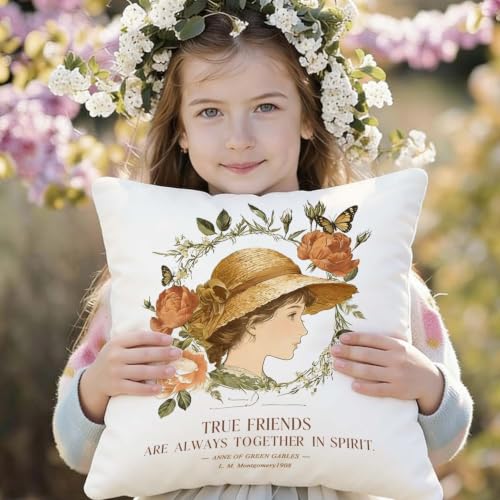 White Anne of Green Gables Throw Pillow Cover 18x18 Inches
