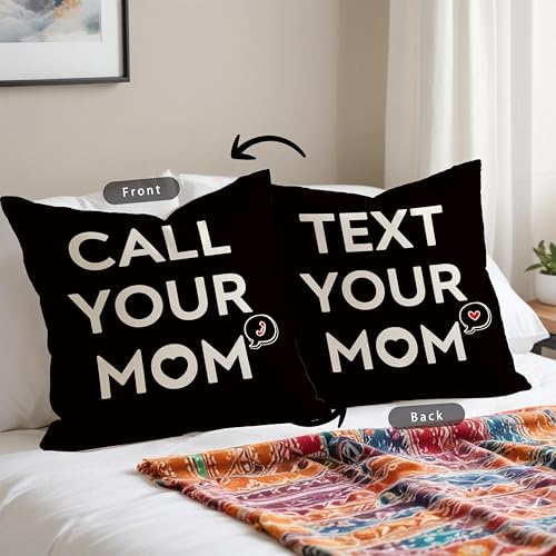 Fuasei Call Your Mom Flannel Pillow Cover - Style 2, 18x18 Decorative Gift