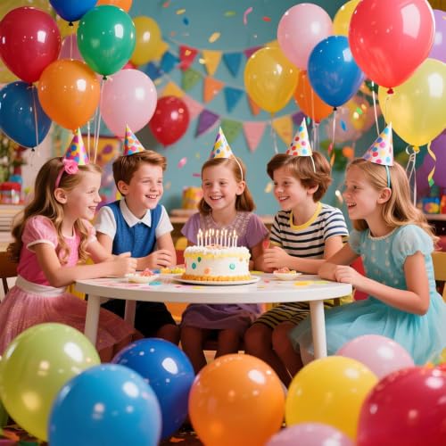 12 Inch Assorted Rainbow Balloons - 100 Pack Thickened Latex for Parties