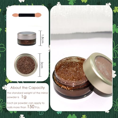 Laza Chrome Nail Powder Mirror Effect Metallic Dust Milky Brown