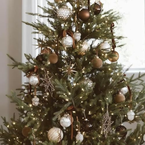 Brown Velvet Christmas Bow Set - 30 Pcs 6x12 Inch Holiday Decor