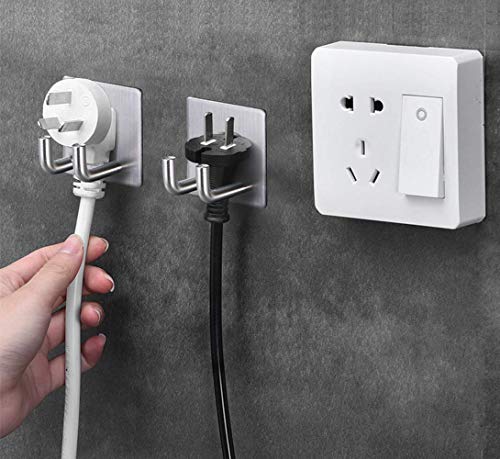 Jutoe 2-Pack Heavy Duty Adhesive Hooks - 304 Stainless Steel Wall Hooks