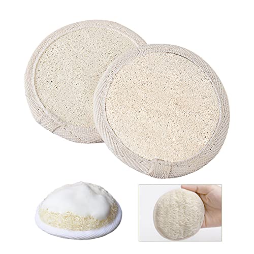 Natural Loofah Body Exfoliating Pads with Hand Strap - 2 Pack