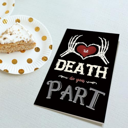 Gothic Skeleton Wedding Vows Card for Groom and Bride