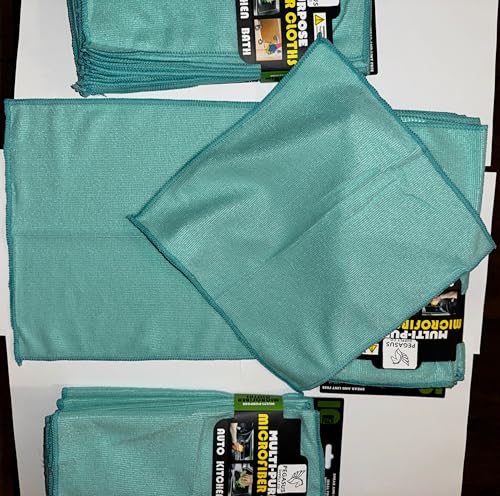 Microfiber Cleaning Cloths 12x12 Inch Teal - Multi-Purpose, Lint-Free, 10 Pack