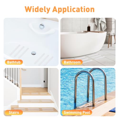 AGPTEK 36PCS Non-Slip Shower Stickers for Bathtubs & Pools, Clear Anti-Slip Tape