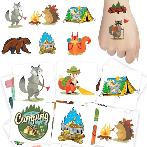 Camping Temporary Tattoos 99 Pcs Kids Party Favors & Stickers