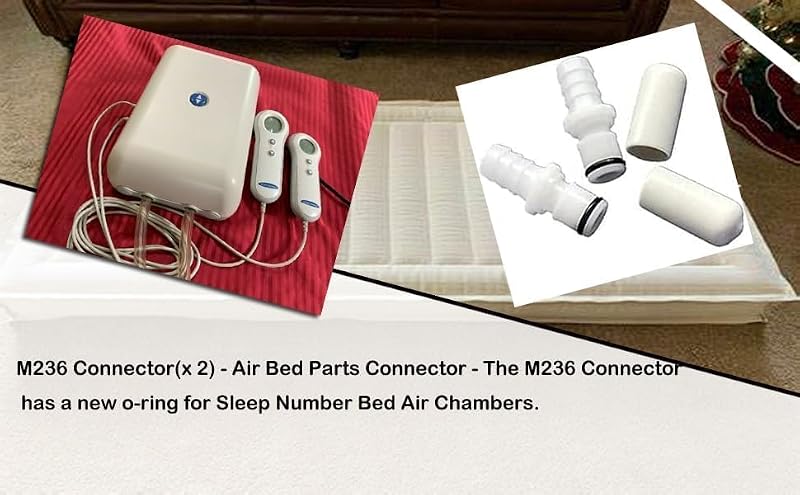 Cabagii 2-Pack M236 Male Connectors & Caps for Sleep Number Beds