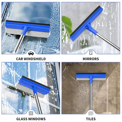 Retractable Window Squeegee with 2-in-1 Cleaning Tool - 18.5"-28.5"