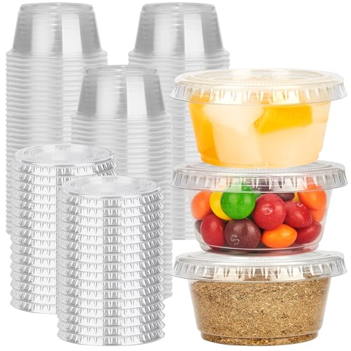 YEEHAW 2 oz Jello Shot Cups with Lids - 100 Pack Disposable Portion Cups