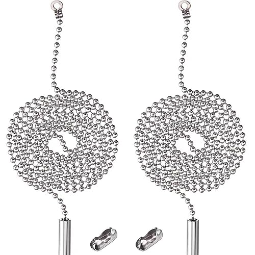 3mm Stainless Steel Ceiling Fan Pull Chain Extender Set - 40 Inch, 4 Pack