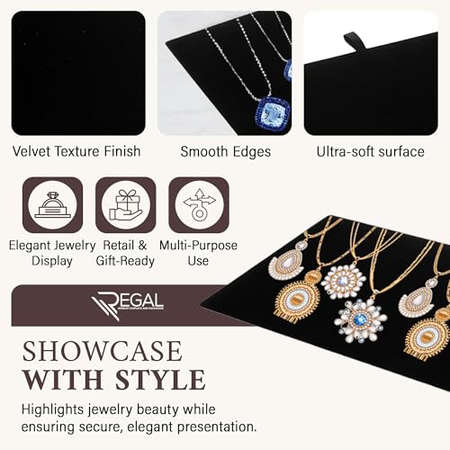 RJ Displays Black Velvet Jewelry Display Pad Insert - 14 1/8" x 8 1/4" (Variation 1)