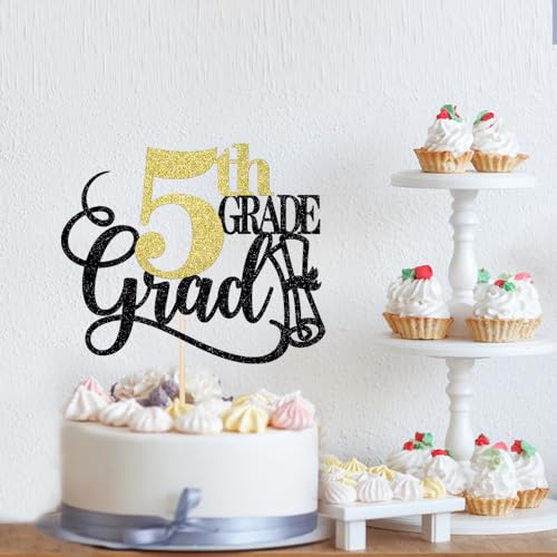 Congrats Grad Cake Topper 2026 - 5th Grade Graduation Decorations