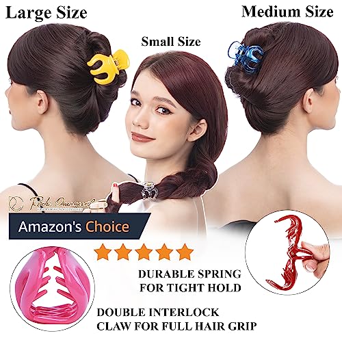 RC Roche 12 Pcs Small Octopus Hair Claw Clips Pumpkin Shape Black White