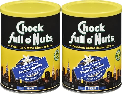Chock Full o’Nuts French Vanilla Roast Coffee, 10.2 oz (Pack of 2)