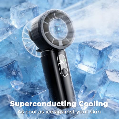 Saxqe Portable Handheld Turbo Fan with Ice Cooling – Black