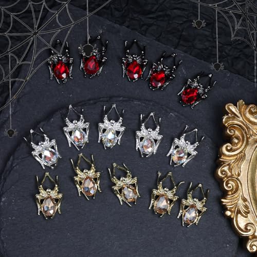 3D Spider Halloween Nail Charms - Alloy Rhinestone Gems for Acrylic Nails