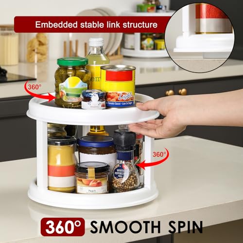 LANDNEOO 10-Inch 2-Tier Lazy Susan Turntable Spice Organizer for Cabinet