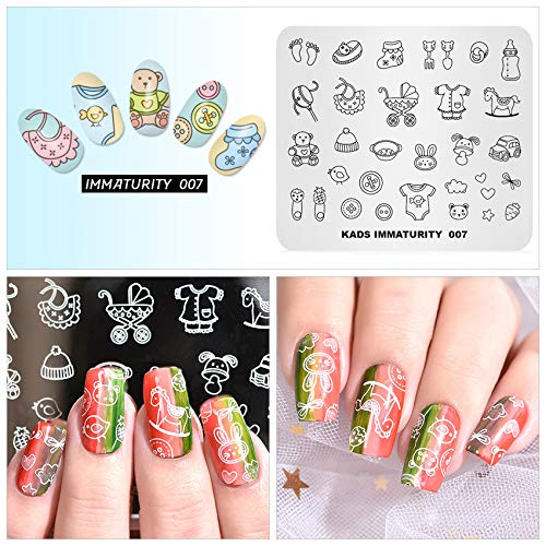 KADS Nail Art Stamping Plate - Cute Baby Immaturity DIY Manicure Template IM007