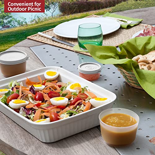 Reusable Plastic Condiment Cups with Lids - 4 Pack, 2.3 oz