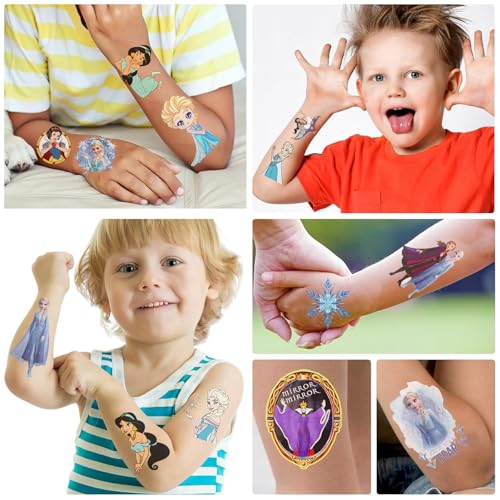 Cartoon Temporary Tattoos for Kids Birthday Party Favors 60 Pcs