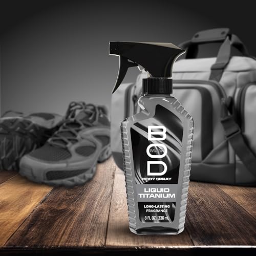 Bod Man Liquid Titanium Fragrance Body Spray for Men, 8 oz (Pack of 2)