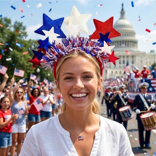 Patriotic Star Headband Red White and Blue 4th of July Hair Accessory