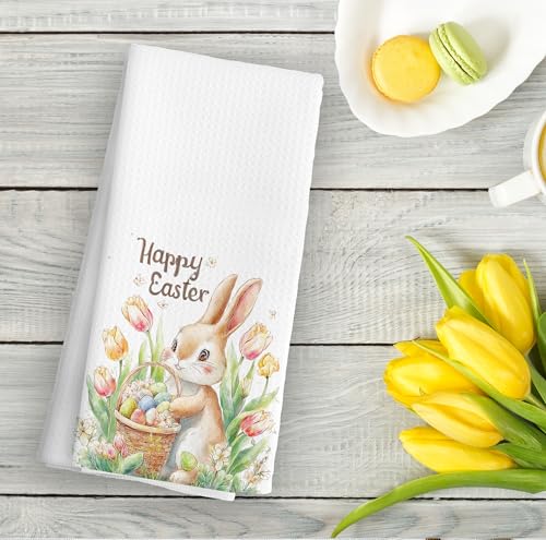 Easter Bunny Kitchen Towels Set - Decorative & Absorbent Dish Towels
