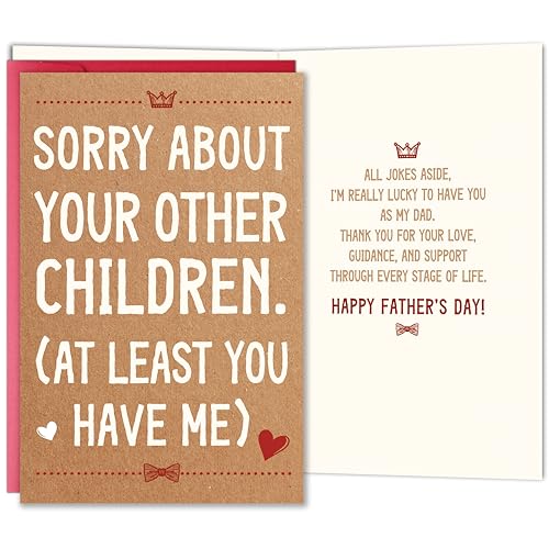 Funny Father's Day Card - Humorous Gift for Dad from Daughter or Son