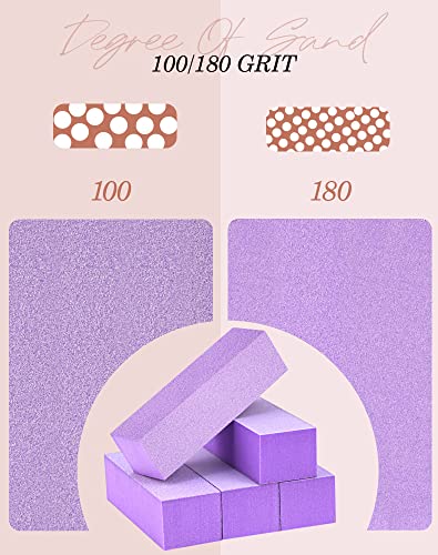 Maryton Nail Buffer Block 100/180 Grit 5 Count Purple
