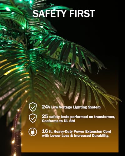 7ft LED Palm Tree with 192 Bright LEDs - Reinforced Outdoor Version