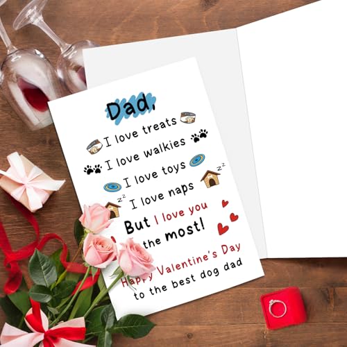 Funny Dog Dad Valentine's Day Card - Cute Gift from Dogs