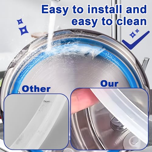 2-Pack 6QT Silicone Sealing Rings for Instant Pot - BPA-Free, Leak-Resistant, Blue & White