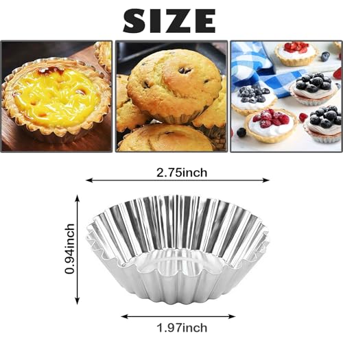 35Pcs Mini Tart Pans Egg Tart Mold Set - Non-Stick Aluminum Mini Pie Tins for Baking