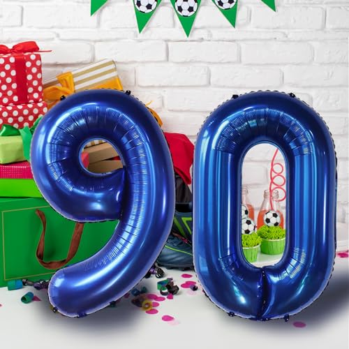 40 Inch Navy Blue Number 80 Foil Balloon for 80th Birthday Party