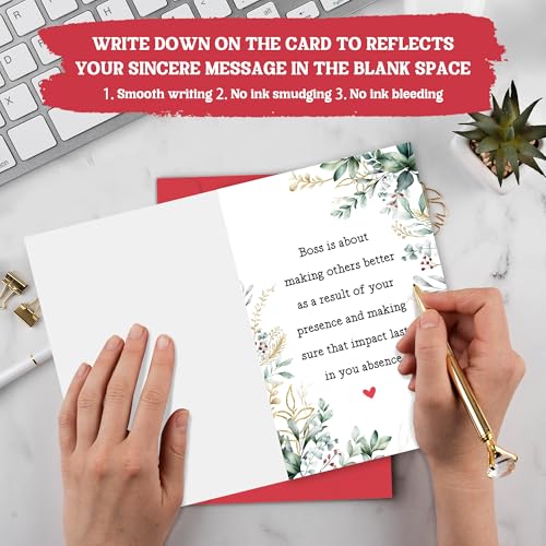 Leadership Quote Boss Day Card - Thank You Gift for Him/Her