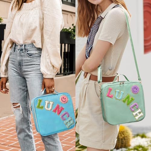 Cute Insulated Lunch Bag for Kids and Teens - Waterproof Nylon, Adjustable Strap