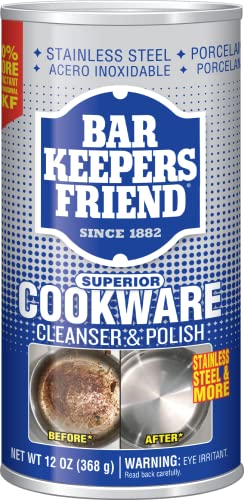 Bar Keepers Friend Cookware Cleanser & Polish - 12 oz Stainless Steel Cleaner