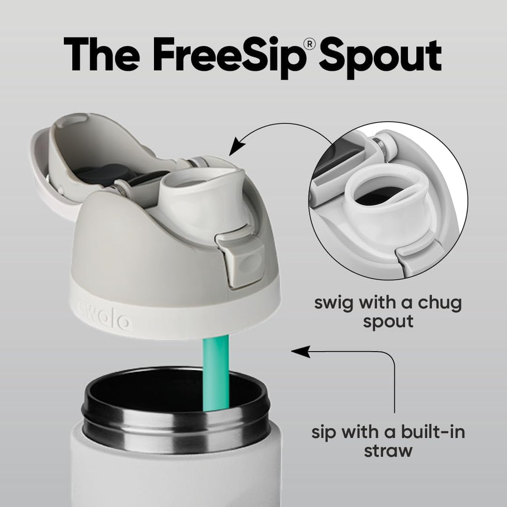 Owala FreeSip Insulated Stainless Steel Water Bottle - BPA-Free, 24 oz, Green/Mint | Perfect for Sports & Travel