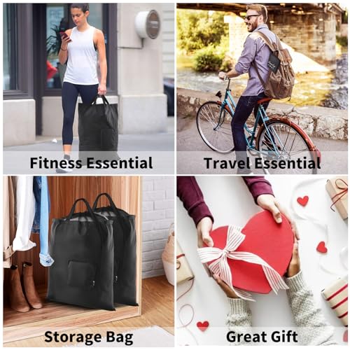 JHX Foldable Travel Laundry Bags - 2 Pack with Drawstring & Handles