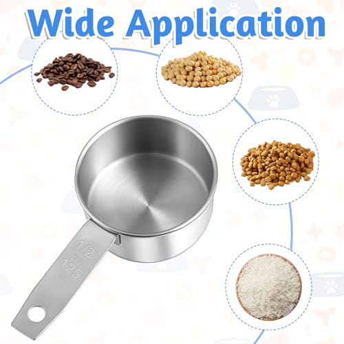 2 PCS Stainless Steel 1/2 Cup Dog Food Scoop - Measuring Cup Set