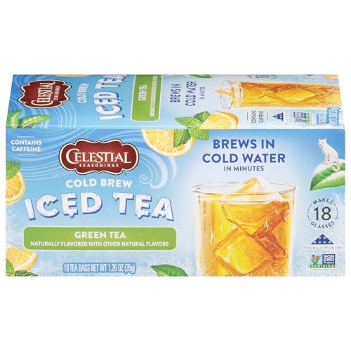 Celestial Seasonings Cold Brew Green Iced Tea, 18 Count Box