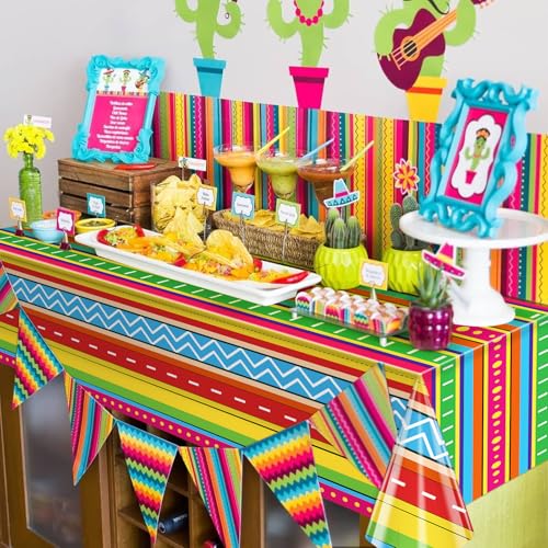Hxezoc Cinco De Mayo Tablecloth 54 x 108 Inch Disposable Plastic