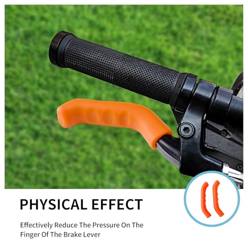 2 Pairs Silicone Brake Lever Covers for Bikes - Anti-Slip Handle Sleeves, Fits Mountain & Road Bicycles (Blue & Orange)