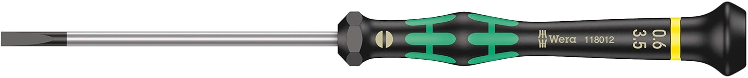 Wera 2035/6 Electronics Screwdriver Set - 6-Piece Kraftform Micro Slotted & Phillips with Rack