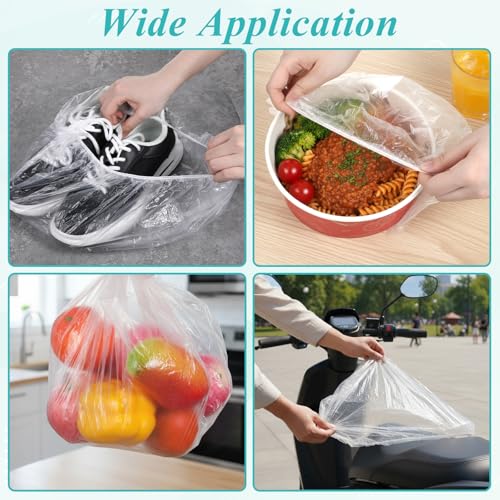 Aphumedc Oversized Disposable Plastic Shower Caps 10 Pcs, XL Waterproof Processing Caps for Long Hair, Braids, and Dreadlocks