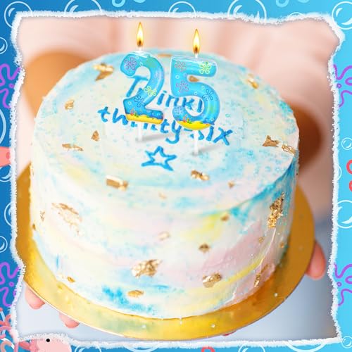 25th Birthday Number Candle with Cute Flower Cloud Design