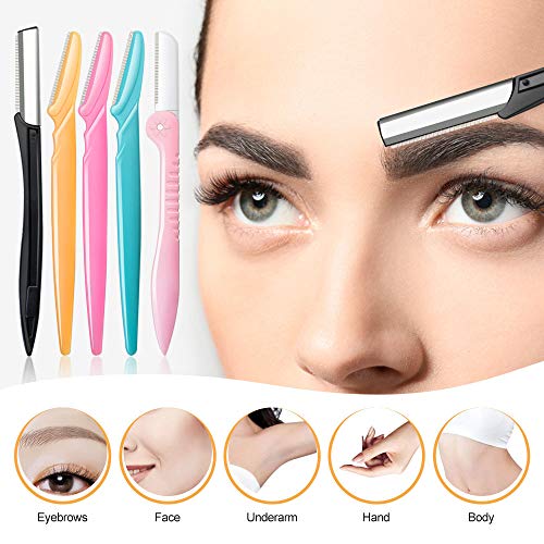 Spaidoon 14-in-1 Eyebrow Razor Kit & Dermaplane Face Shavers with Tweezers