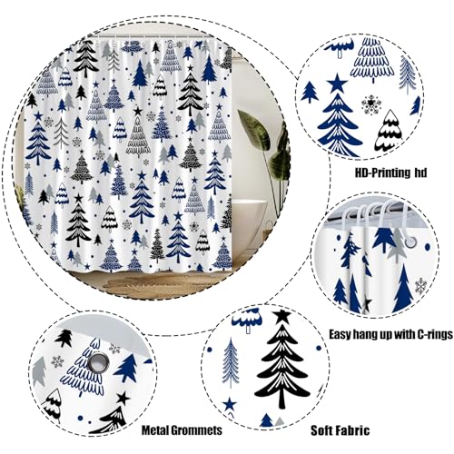Christmas Gnomes Shower Curtain - 71x71 Inch Holiday Decor